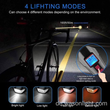 Heißverkauf USB wiederaufladbar Mountain Road Bike Black Light und Front Light Set -Zyklus -Scheinwerfer mit Fahrrad Tachometermesser